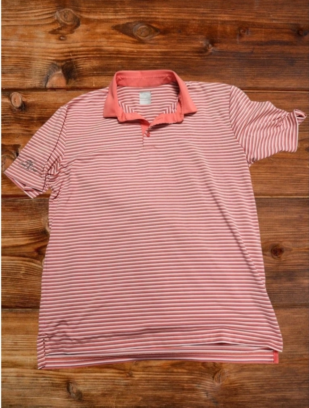 Callaway Orange Golf Striped Polo Tee Large